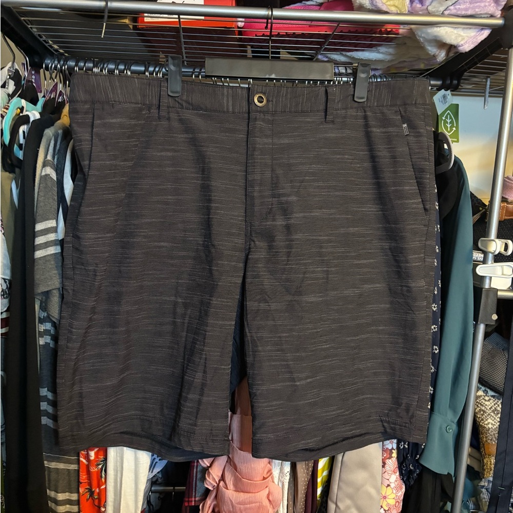All In One Men's Charcoal  Flat Front Hybrid Shorts
